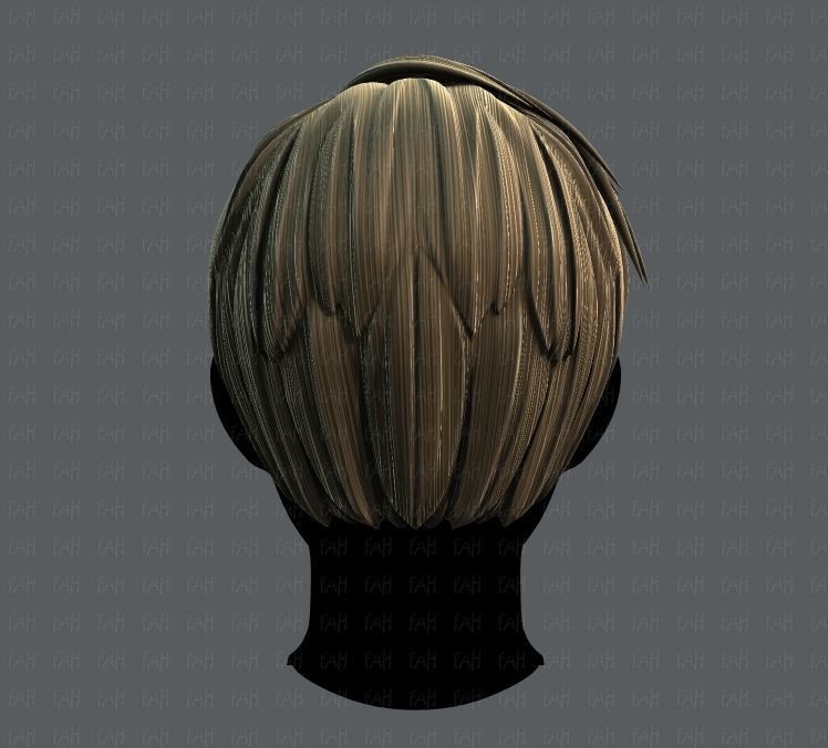 3D Hair style for Man V07 Low-poly 3D model_5
