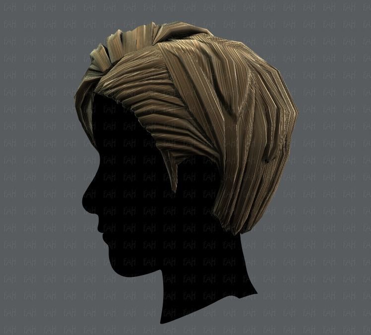 3D Hair style for Man V07 Low-poly 3D model_23