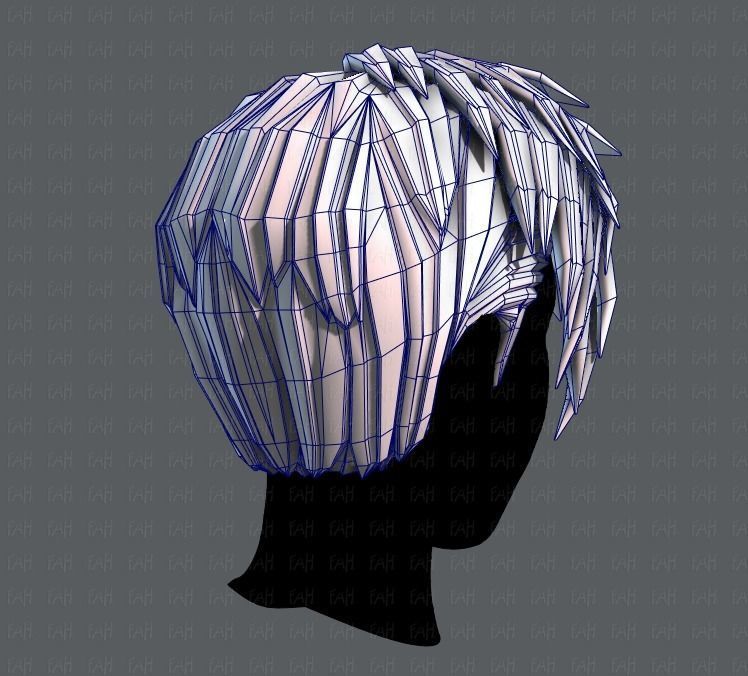 3D Hair style for Man V07 Low-poly 3D model_28