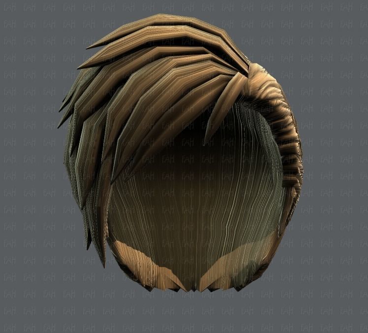 3D Hair style for Man V07 Low-poly 3D model_39