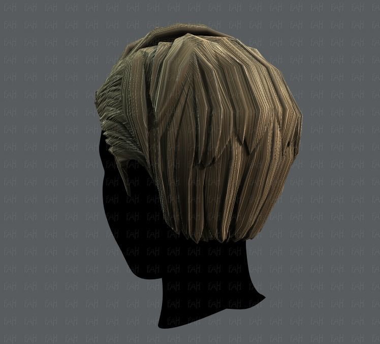 3D Hair style for Man V07 Low-poly 3D model_22