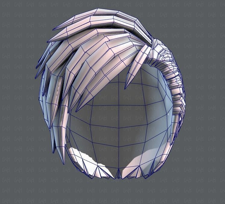 3D Hair style for Man V07 Low-poly 3D model_40