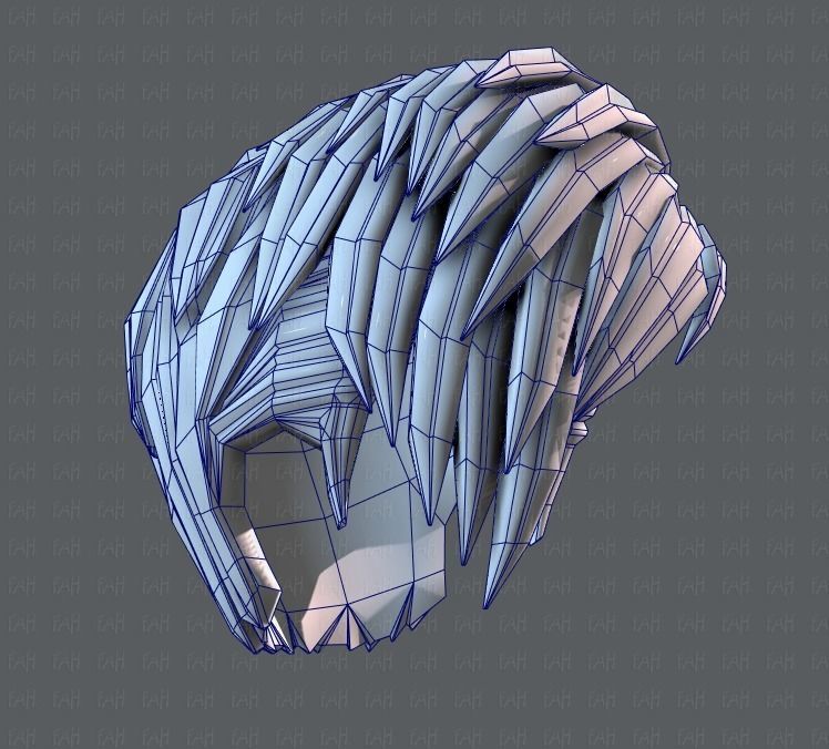 3D Hair style for Man V07 Low-poly 3D model_44