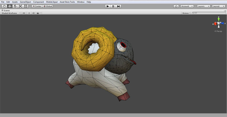 Sheep two cartoon on grassy field Low-poly 3D model_1