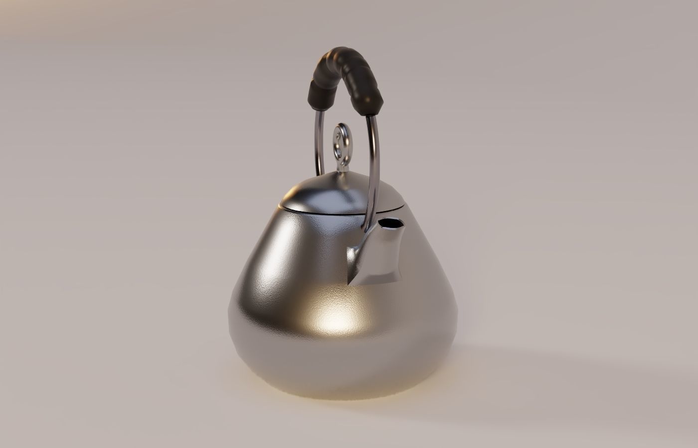 Modern Design Metal Teapot Low-poly 3D model_3