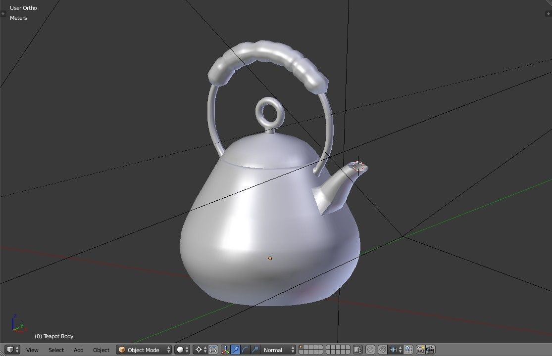 Modern Design Metal Teapot Low-poly 3D model_16