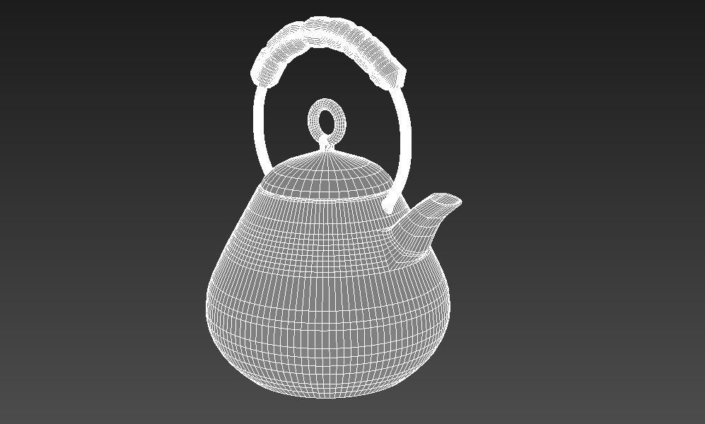 Modern Design Metal Teapot Low-poly 3D model_10