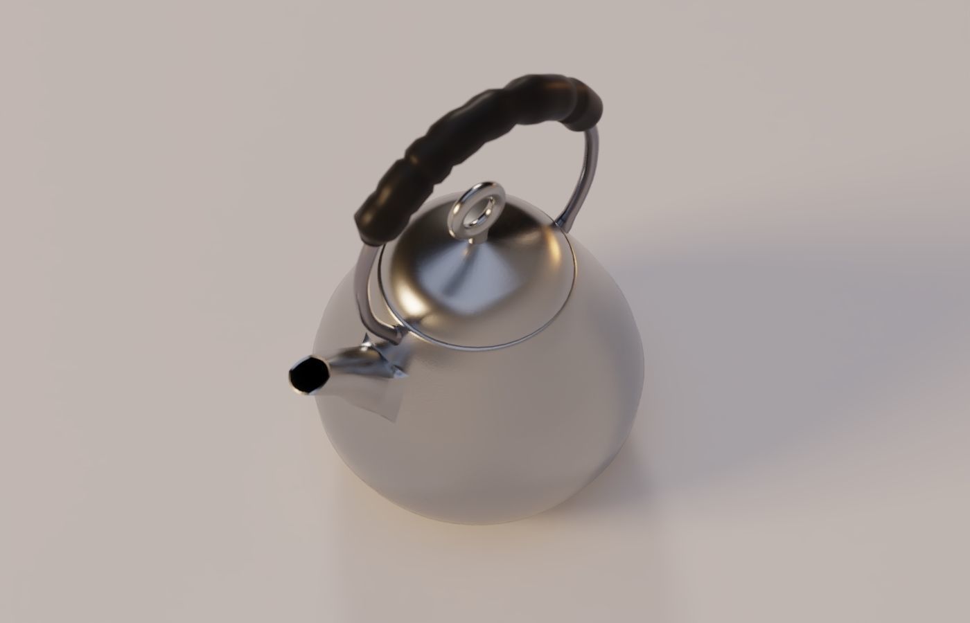 Modern Design Metal Teapot Low-poly 3D model_1