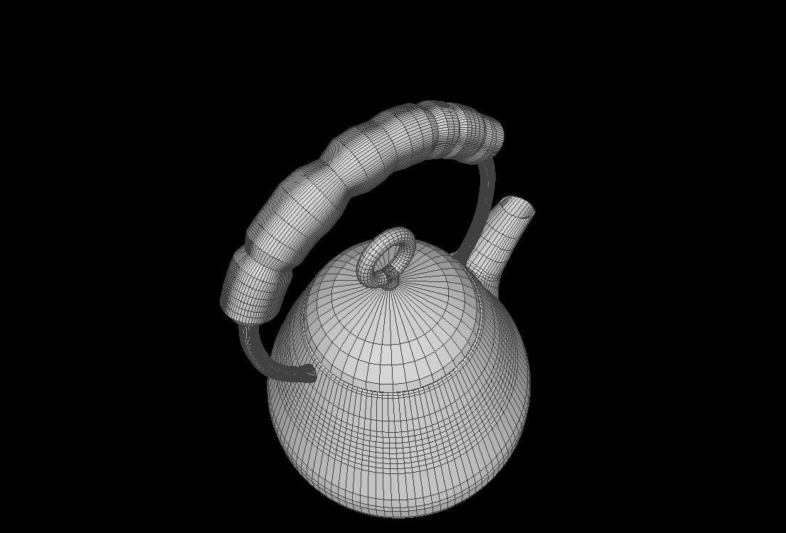 Modern Design Metal Teapot Low-poly 3D model_8