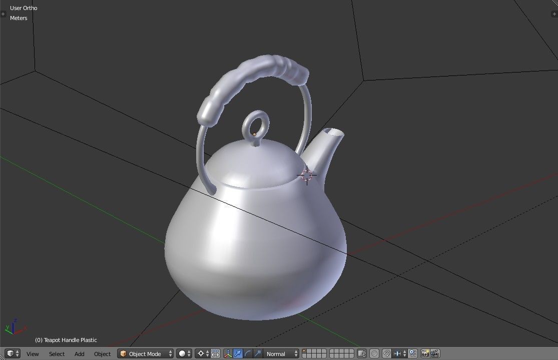 Modern Design Metal Teapot Low-poly 3D model_13