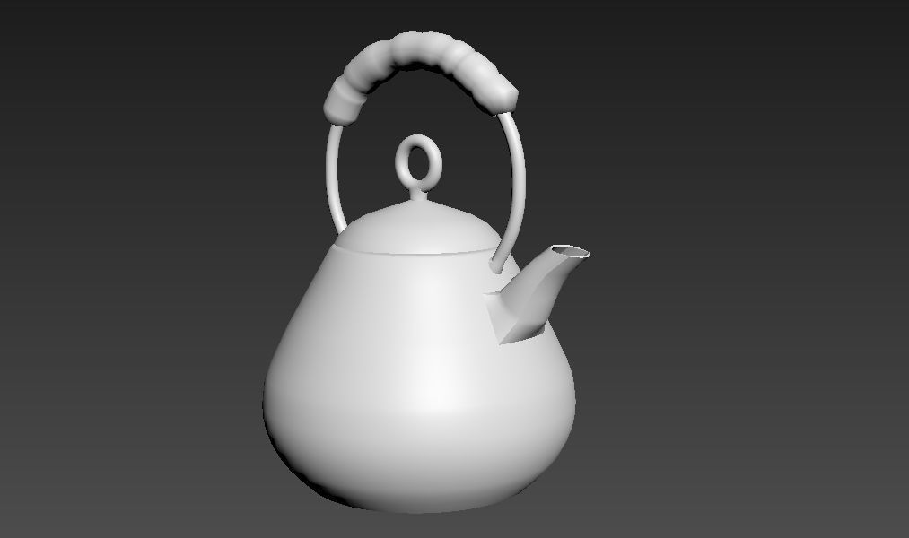 Modern Design Metal Teapot Low-poly 3D model_11