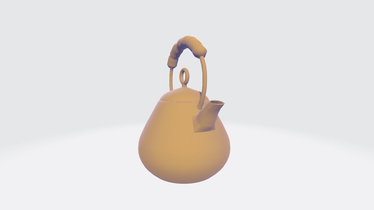 Modern Design Metal Teapot Low-poly 3D model_6