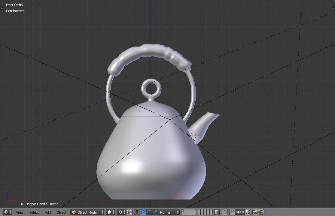 Modern Design Metal Teapot Low-poly 3D model_14