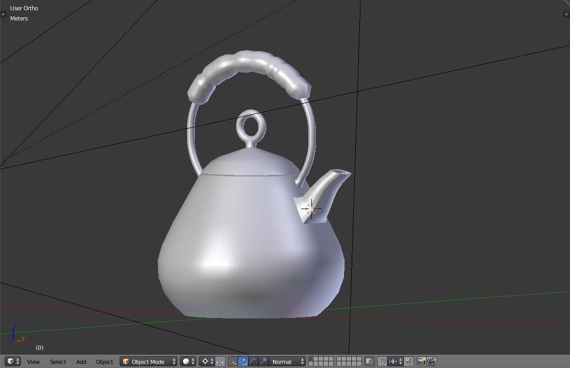 Modern Design Metal Teapot Low-poly 3D model_12