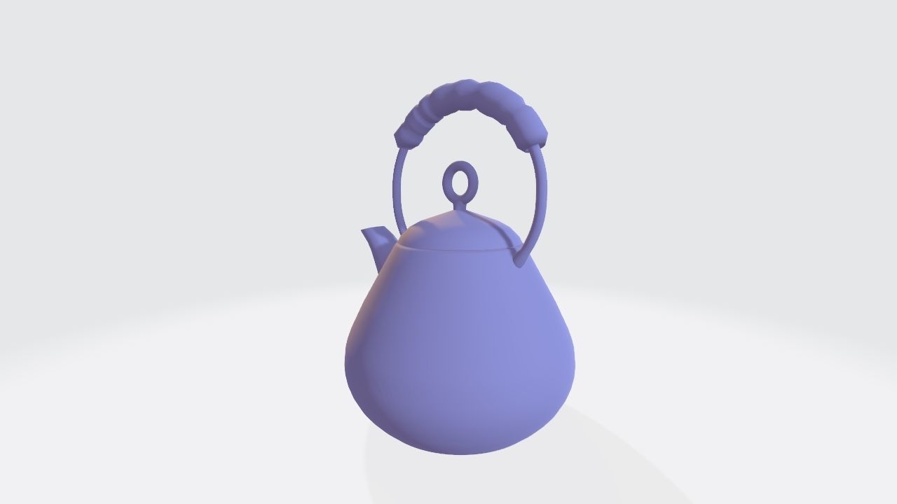Modern Design Metal Teapot Low-poly 3D model_4