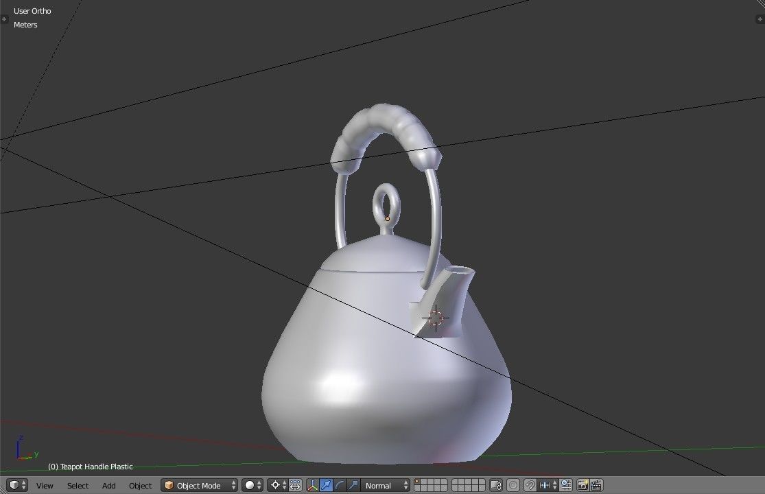Modern Design Metal Teapot Low-poly 3D model_15