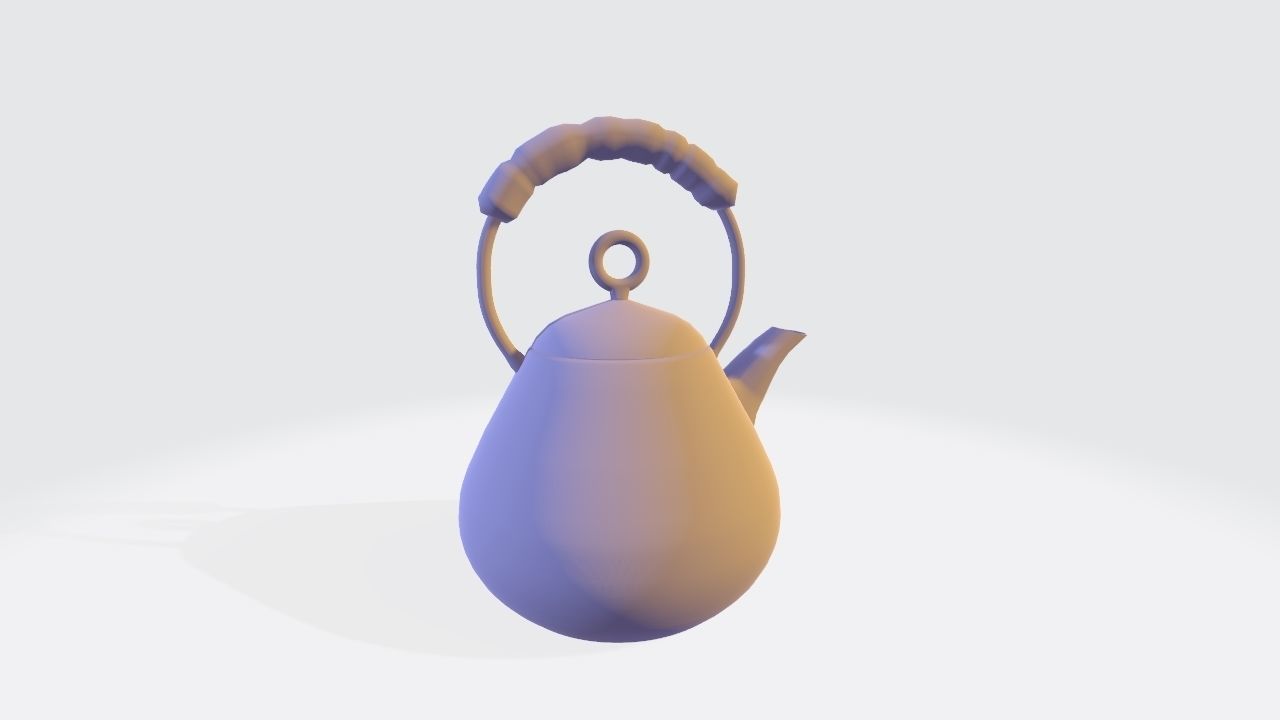 Modern Design Metal Teapot Low-poly 3D model_5