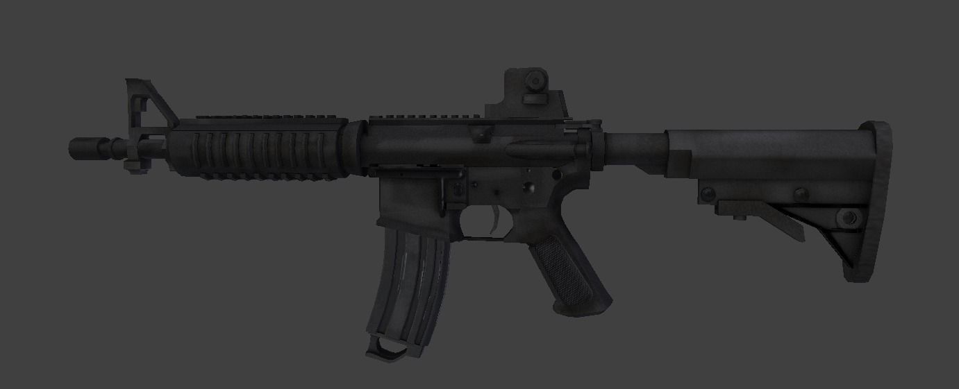 MK18 Assault Rifle LOW POLY Low-poly 3D model_6