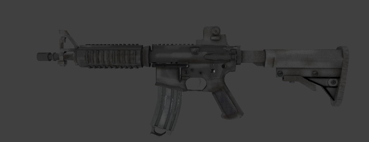 MK18 Assault Rifle LOW POLY Low-poly 3D model_3