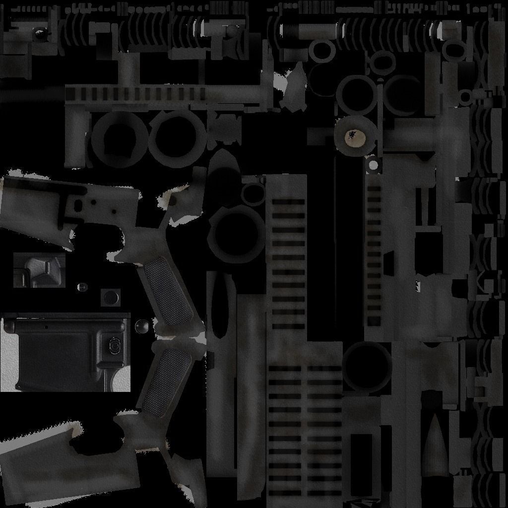 MK18 Assault Rifle LOW POLY Low-poly 3D model_10