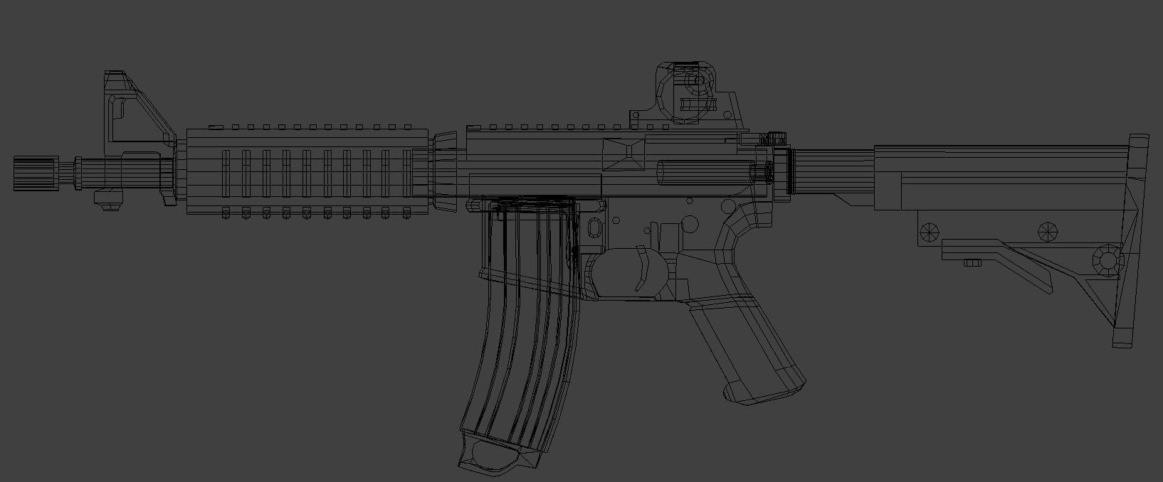 MK18 Assault Rifle LOW POLY Low-poly 3D model_7