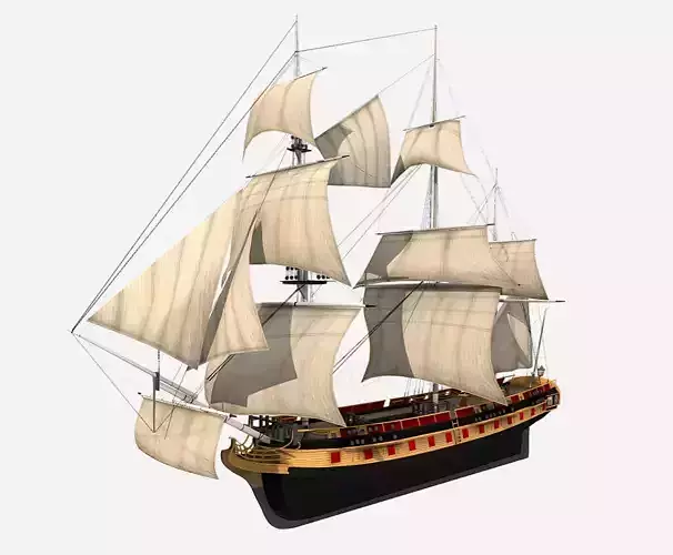 HMS Bounty - Pirate Ship Galleon Low-poly 3D model