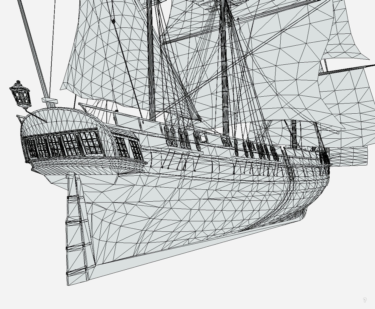 HMS Bounty - Pirate Ship Galleon Low-poly 3D model_6