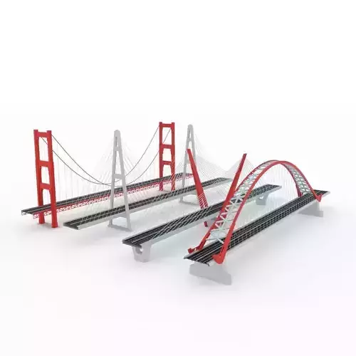 Suspended bridge pack collection Stylized low poly