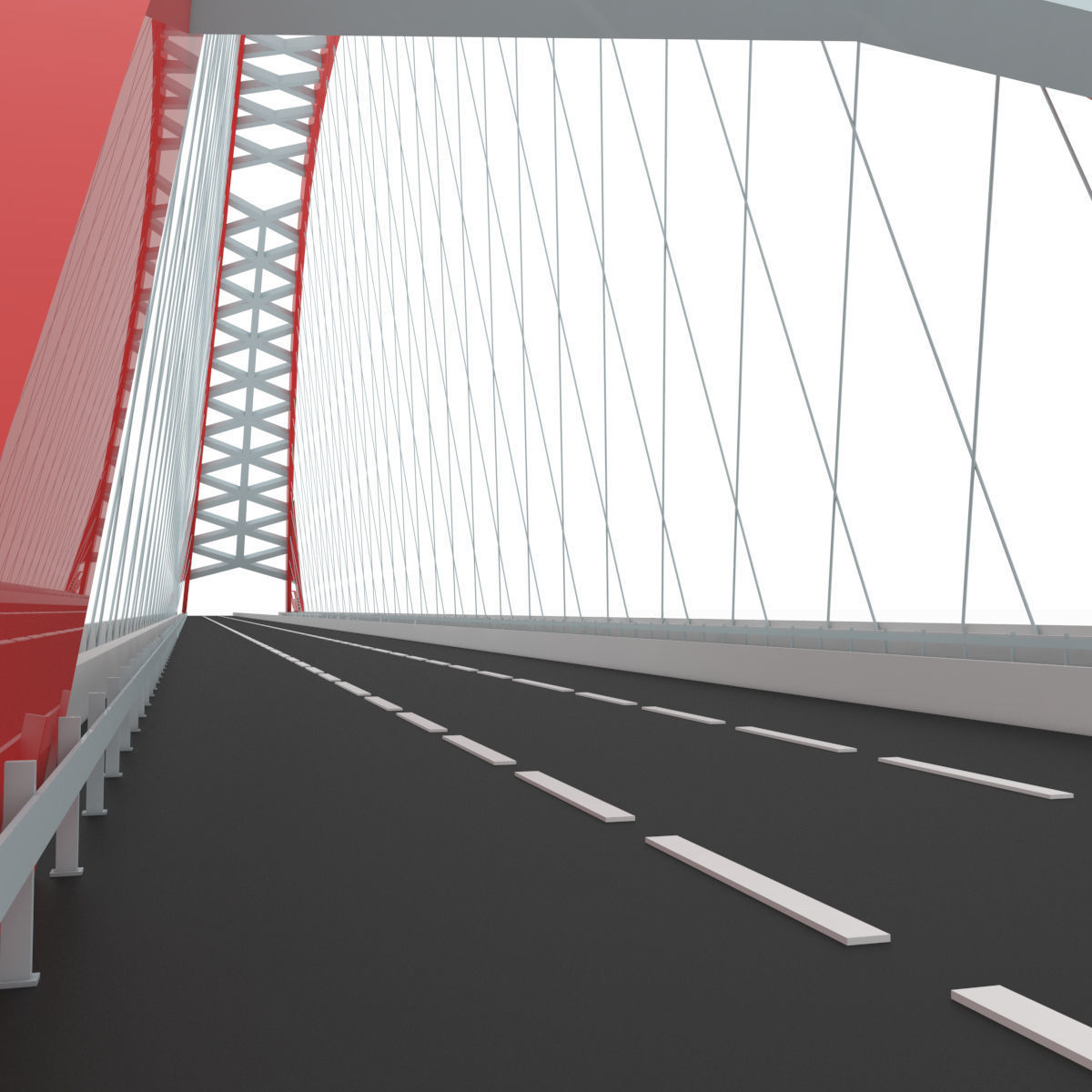 Bridge Bugrinsky Stylized low poly  Low-poly 3D model_2