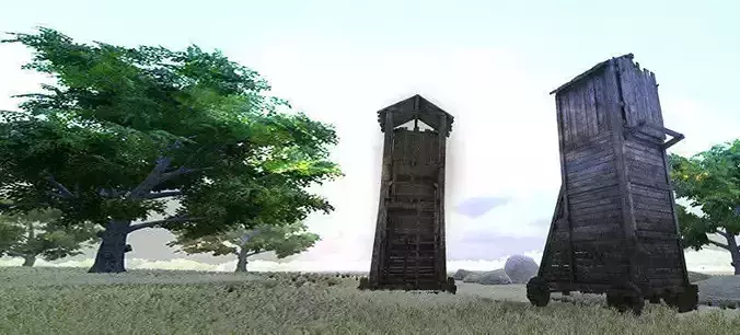 Siege tower Low-poly 3D model