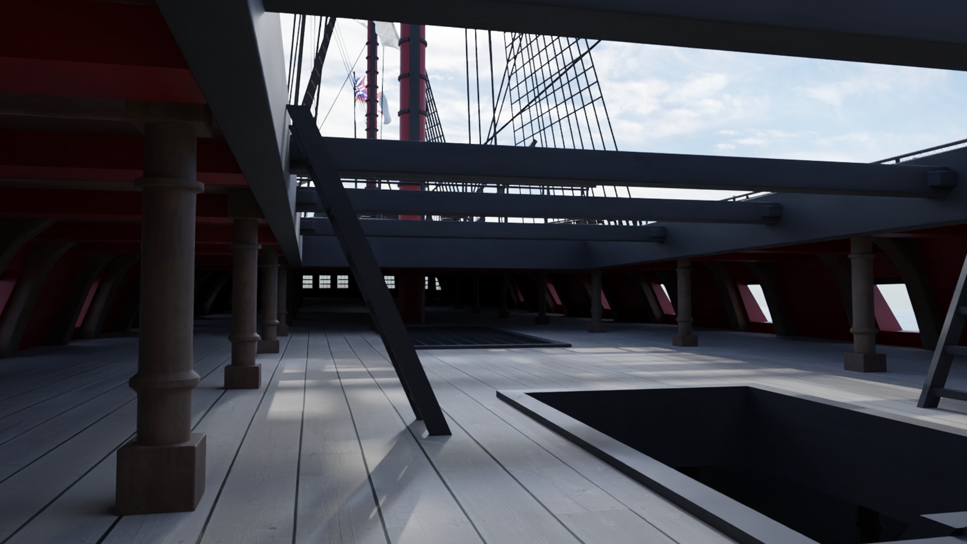 HMS Vanguard - Pirate Ship Galleon Low-poly 3D model_2