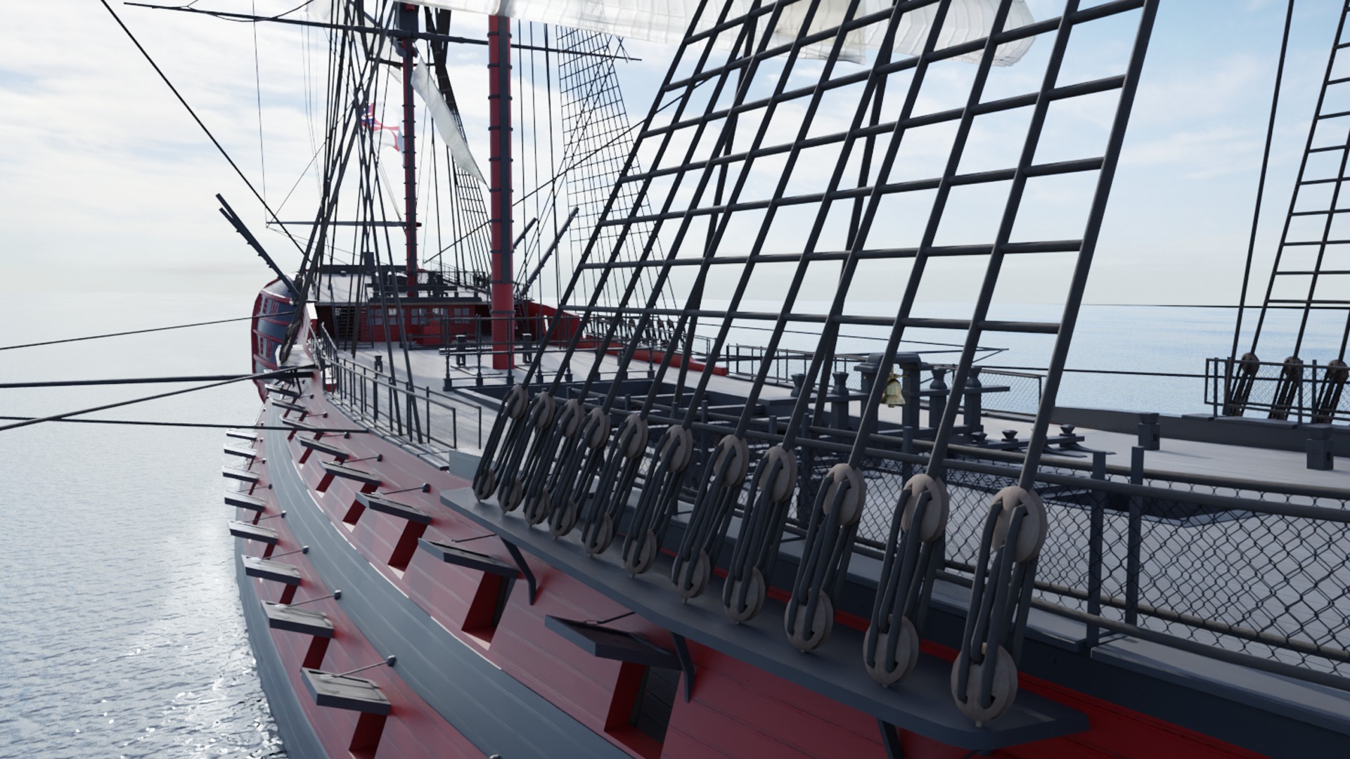 HMS Vanguard - Pirate Ship Galleon Low-poly 3D model_1