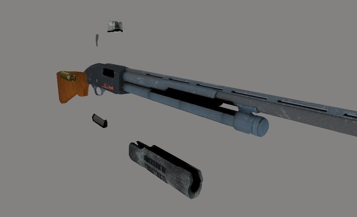 620 FS Tactical Shotgun LOW POLY Low-poly 3D model_6