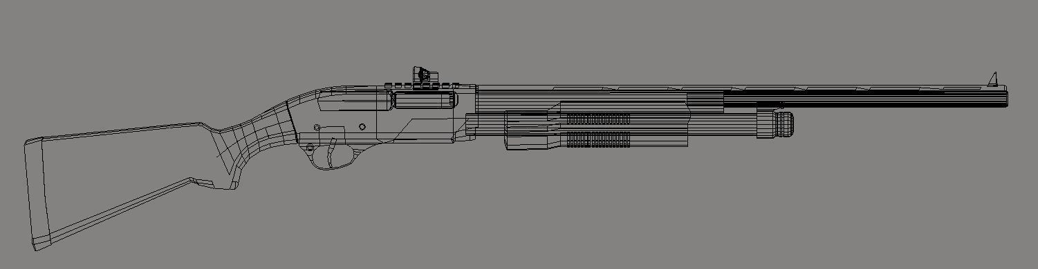 620 FS Tactical Shotgun LOW POLY Low-poly 3D model_3