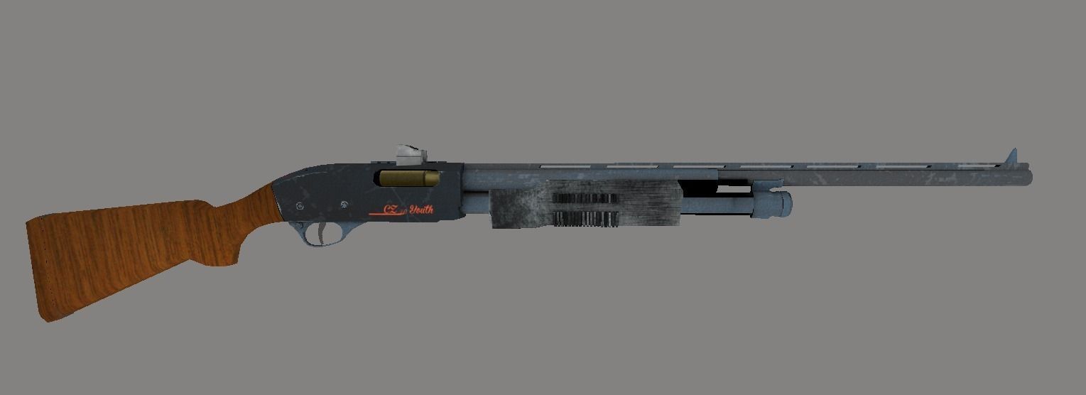620 FS Tactical Shotgun LOW POLY Low-poly 3D model_5