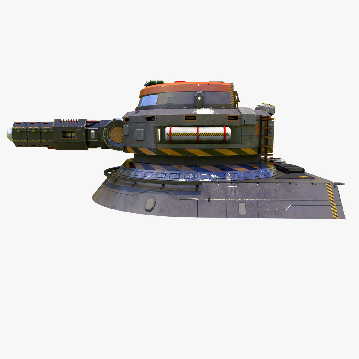 Sci-Fi heavy plasma turret Low-poly 3D model_4