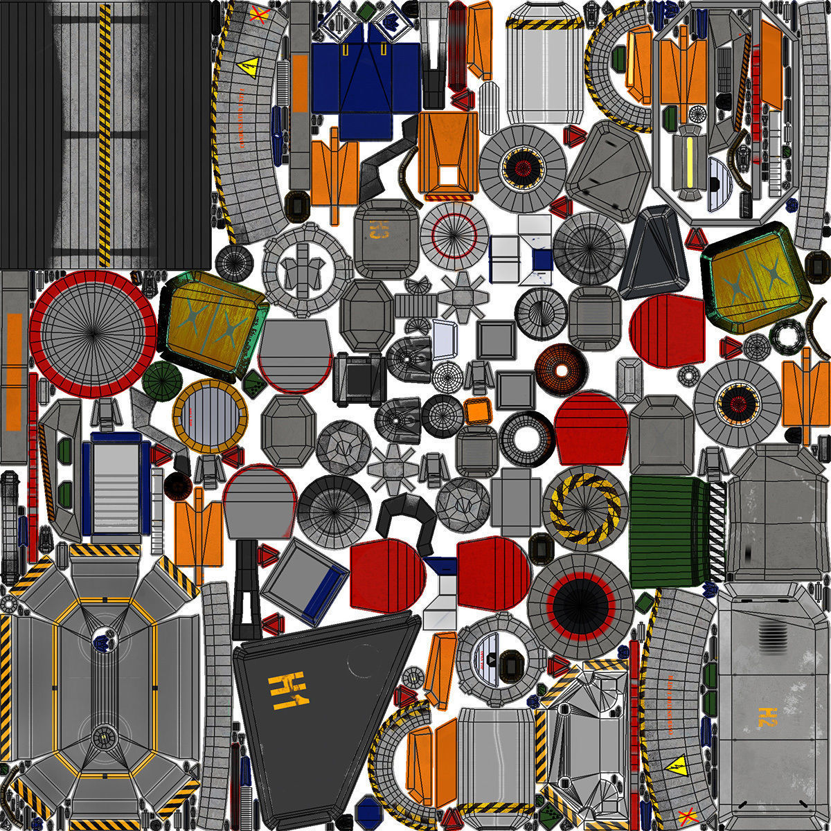 Sci-Fi heavy plasma turret Low-poly 3D model_14