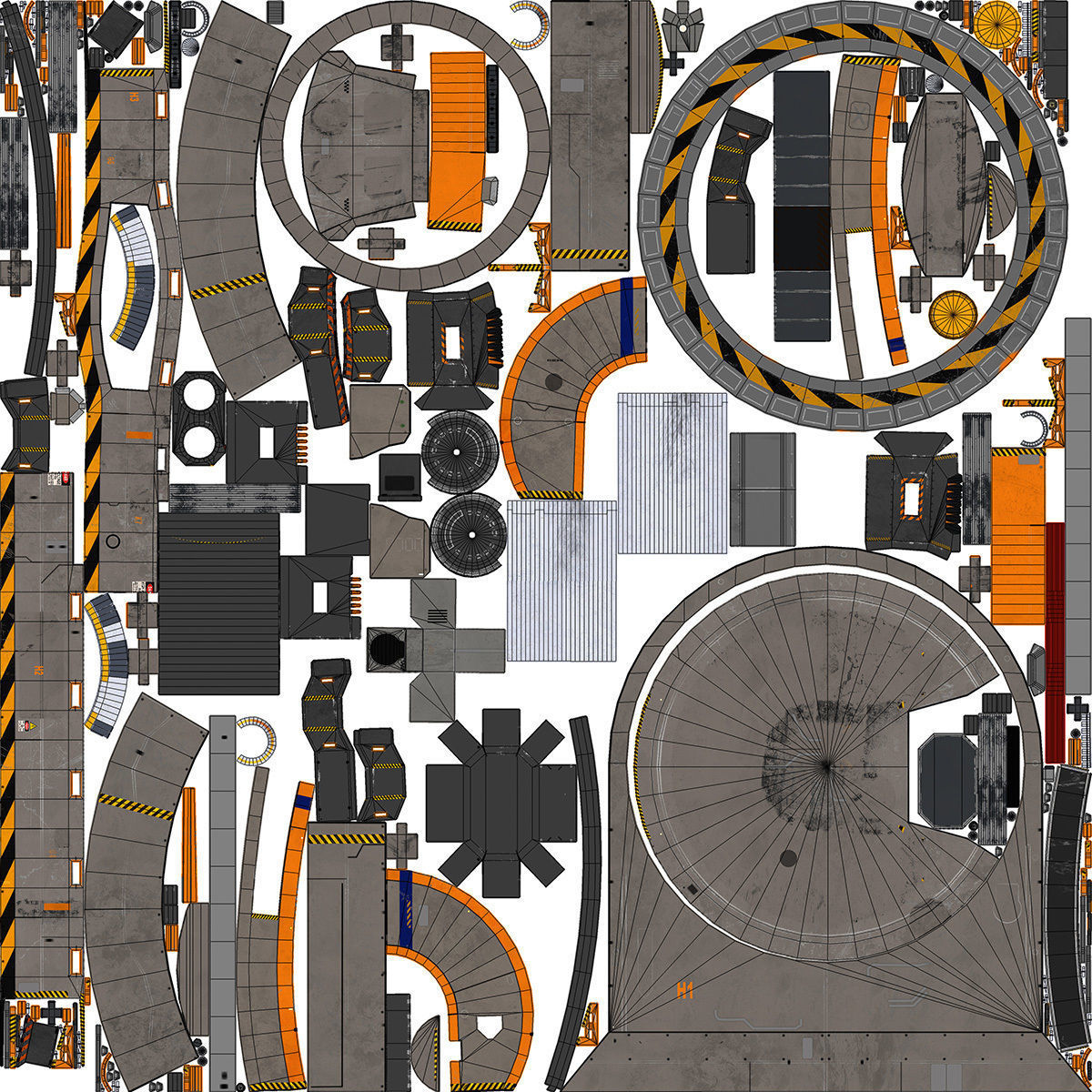 Sci-Fi heavy plasma turret Low-poly 3D model_15