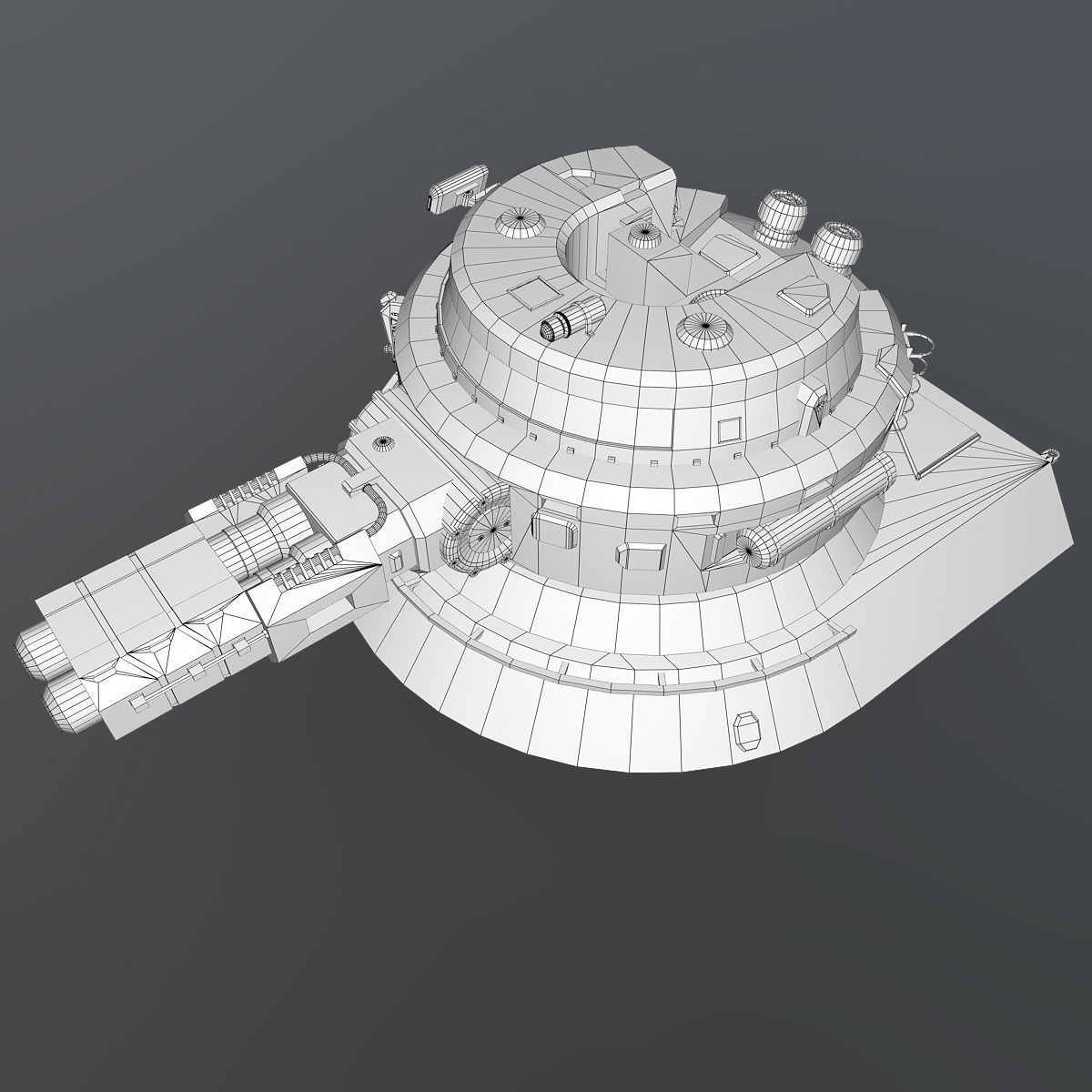 Sci-Fi heavy plasma turret Low-poly 3D model_11