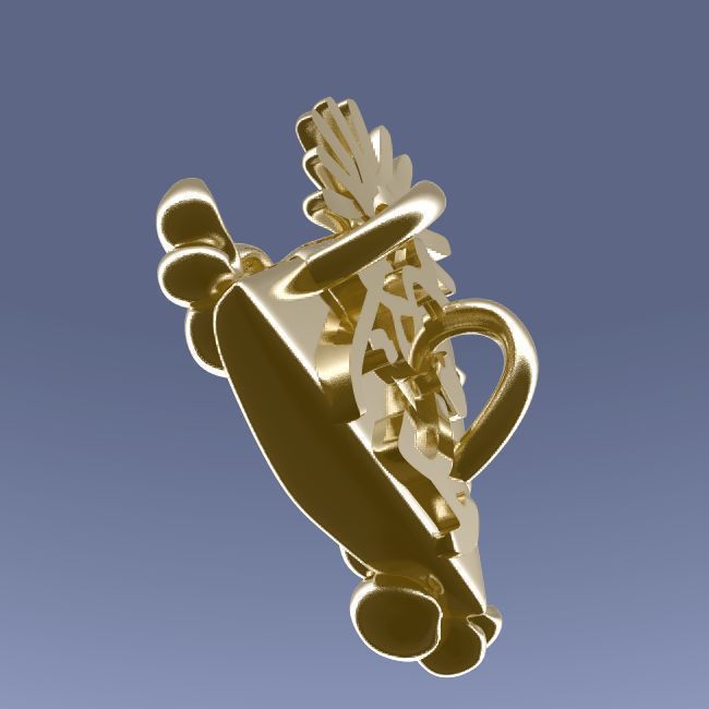 Mt-Fuji silver bell with sun 3D print model_4