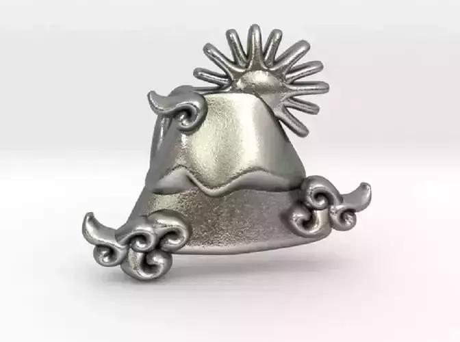 Mt-Fuji silver bell with sun 3D print model