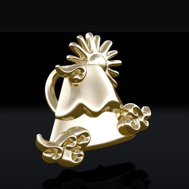 Mt-Fuji silver bell with sun 3D print model_6