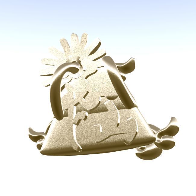 Mt-Fuji silver bell with sun 3D print model_5