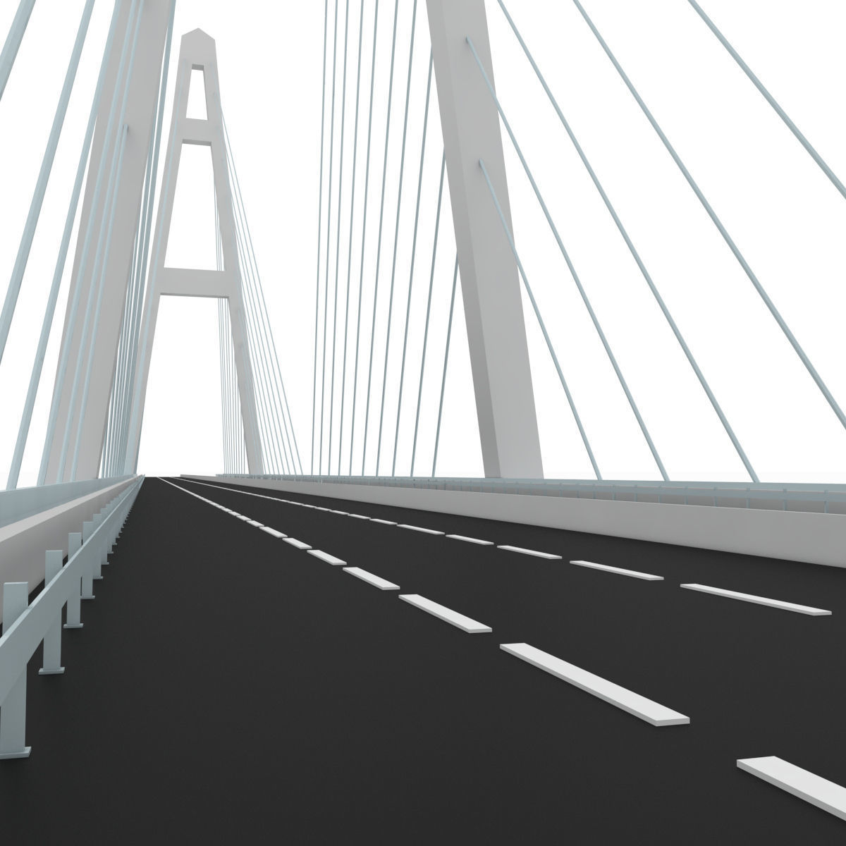 Bridge Russian Stylized low poly Low-poly 3D model_1