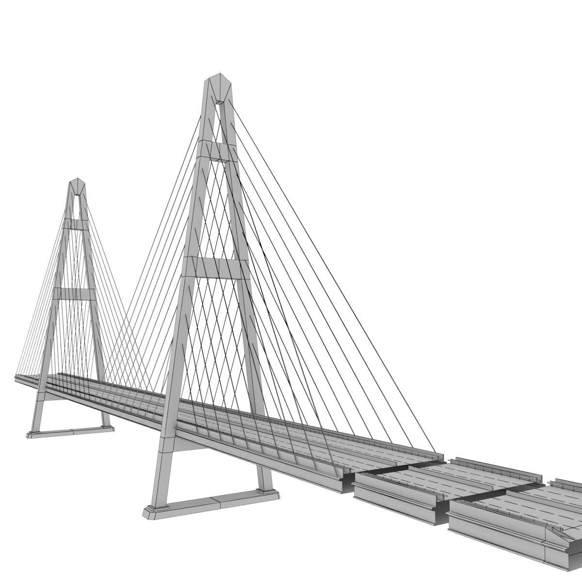 Bridge Russian Stylized low poly Low-poly 3D model_9