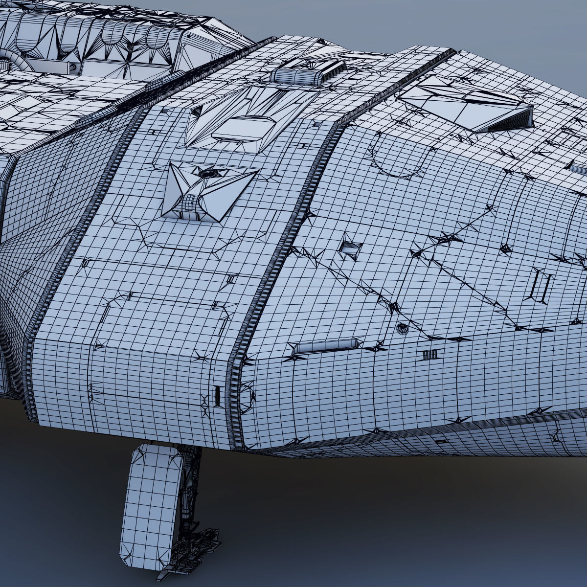 3D Sci-Fi Scout Spaceship 3D model_36