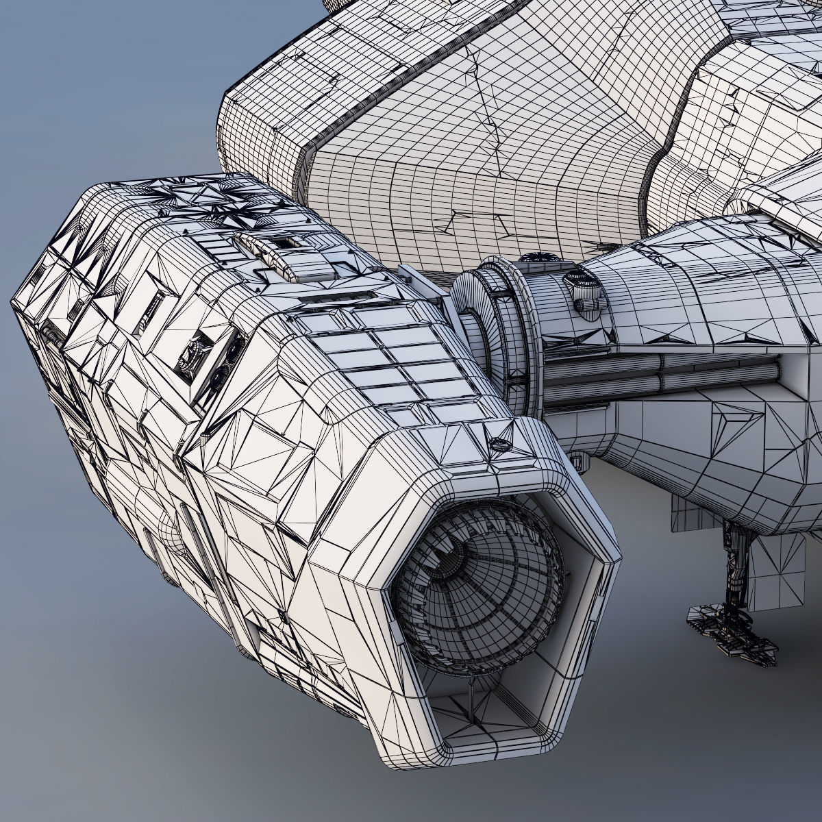 3D Sci-Fi Scout Spaceship 3D model_30
