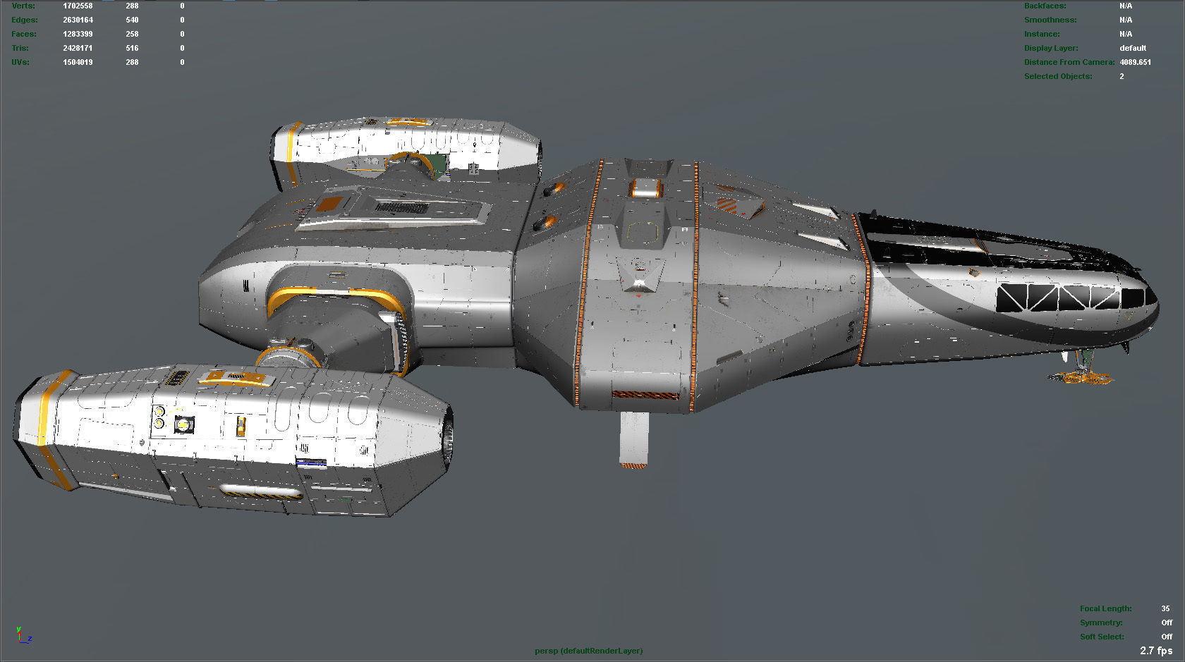 3D Sci-Fi Scout Spaceship 3D model_41
