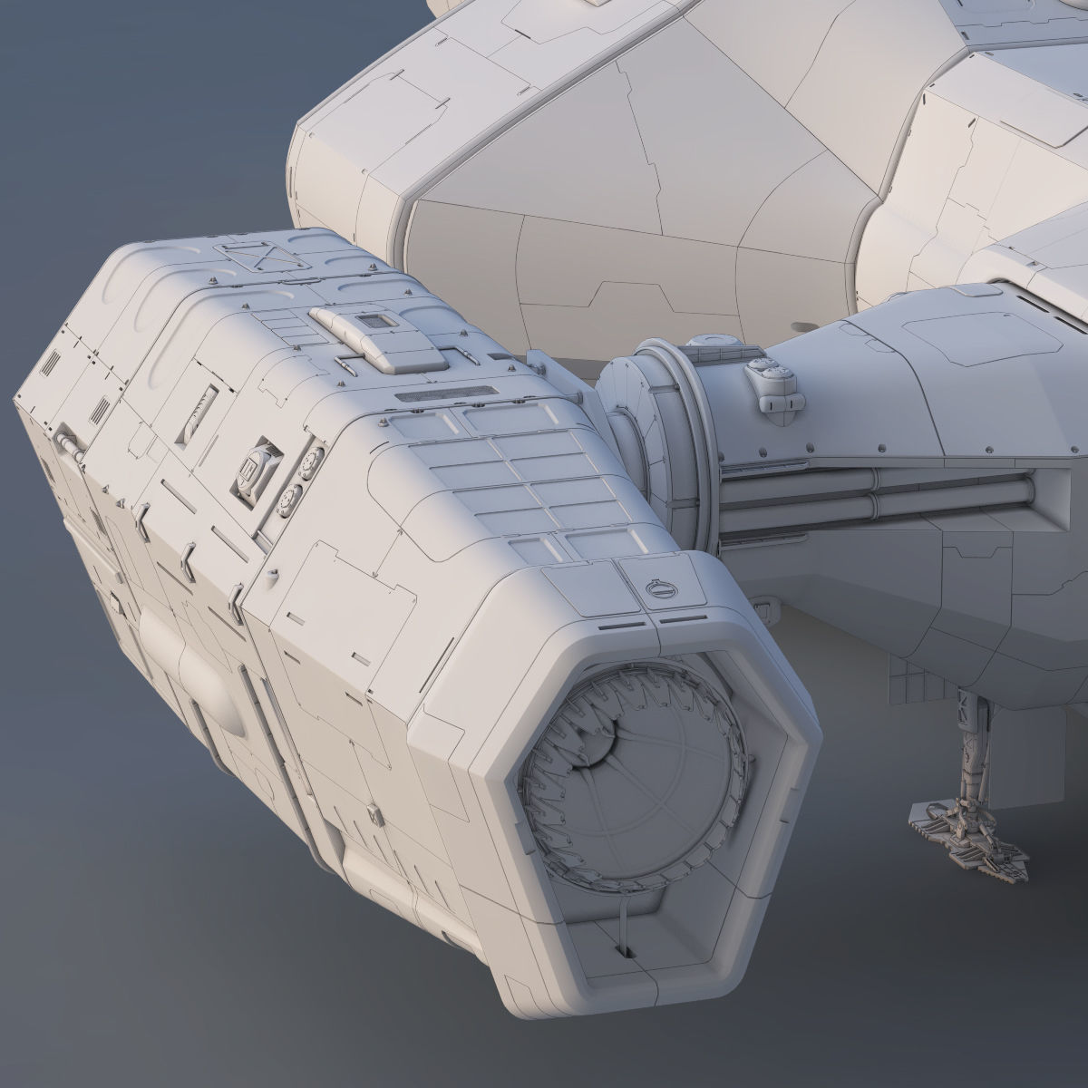 3D Sci-Fi Scout Spaceship 3D model_24