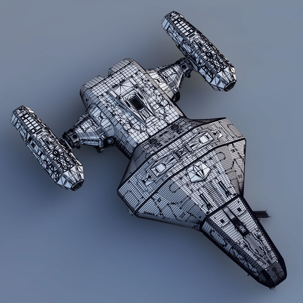 3D Sci-Fi Scout Spaceship 3D model_13